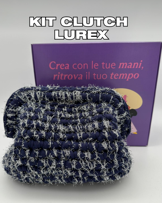 KIT BORSA CLUTCH LUREX BLUE JEANS